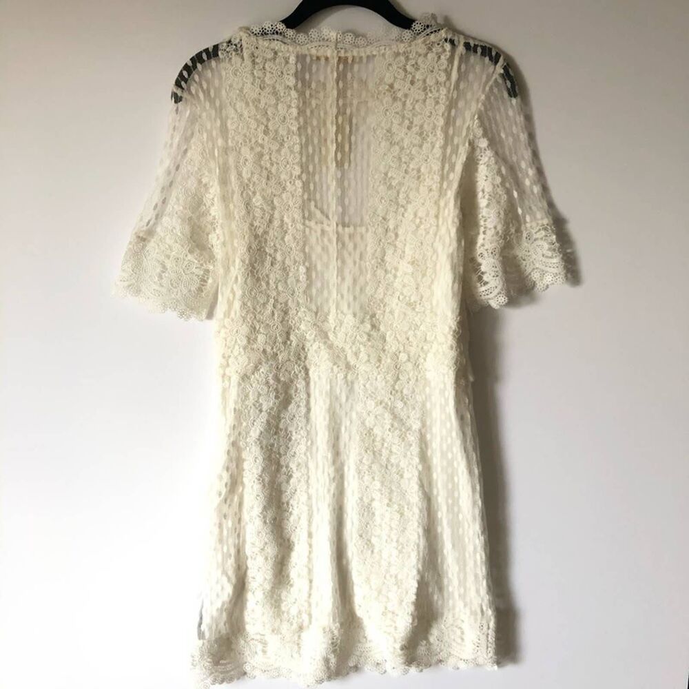 NEW Maje Revanta Ivory Lace Mini Dress 2 - Picture 6 of 12